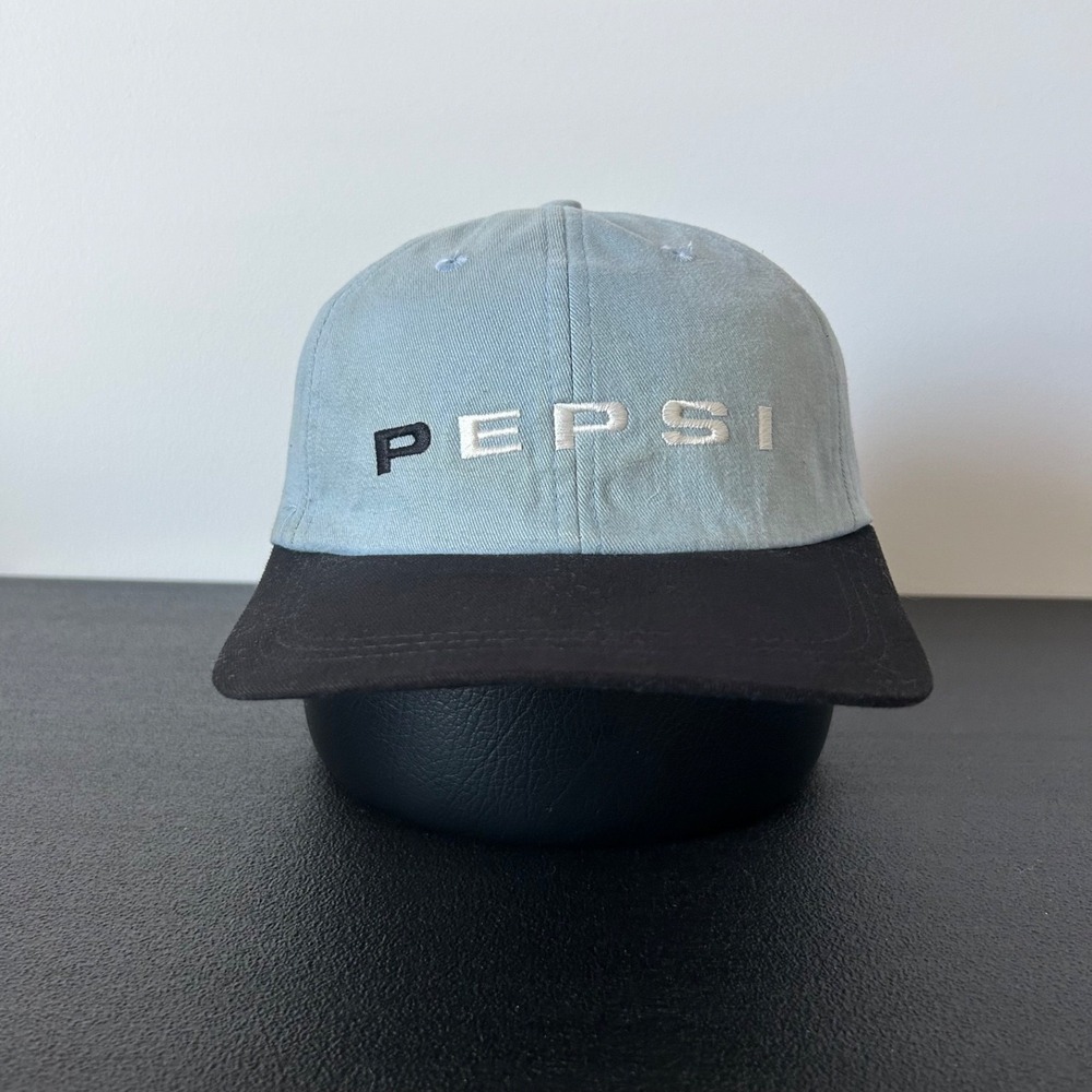 Vintage 90s Pepsi Hat Cap Strap Back Adjustable Blue Soda Pop Promo Adult